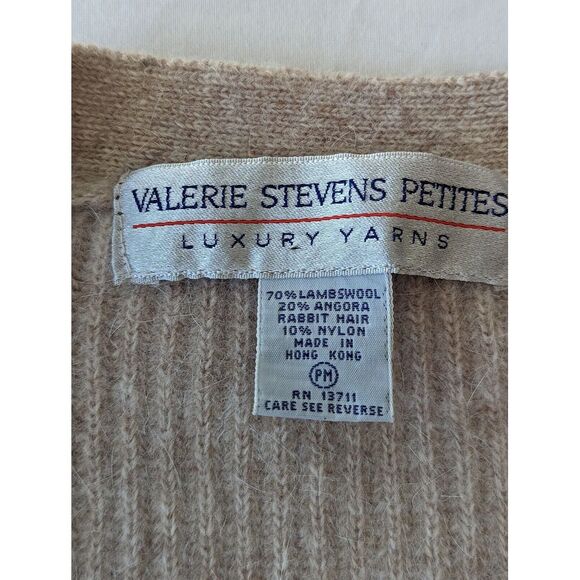 Valerie Stevens Sweater Womens Petite Medium Cardigan Lambswool Angora Vintage - Picture 5 of 8
